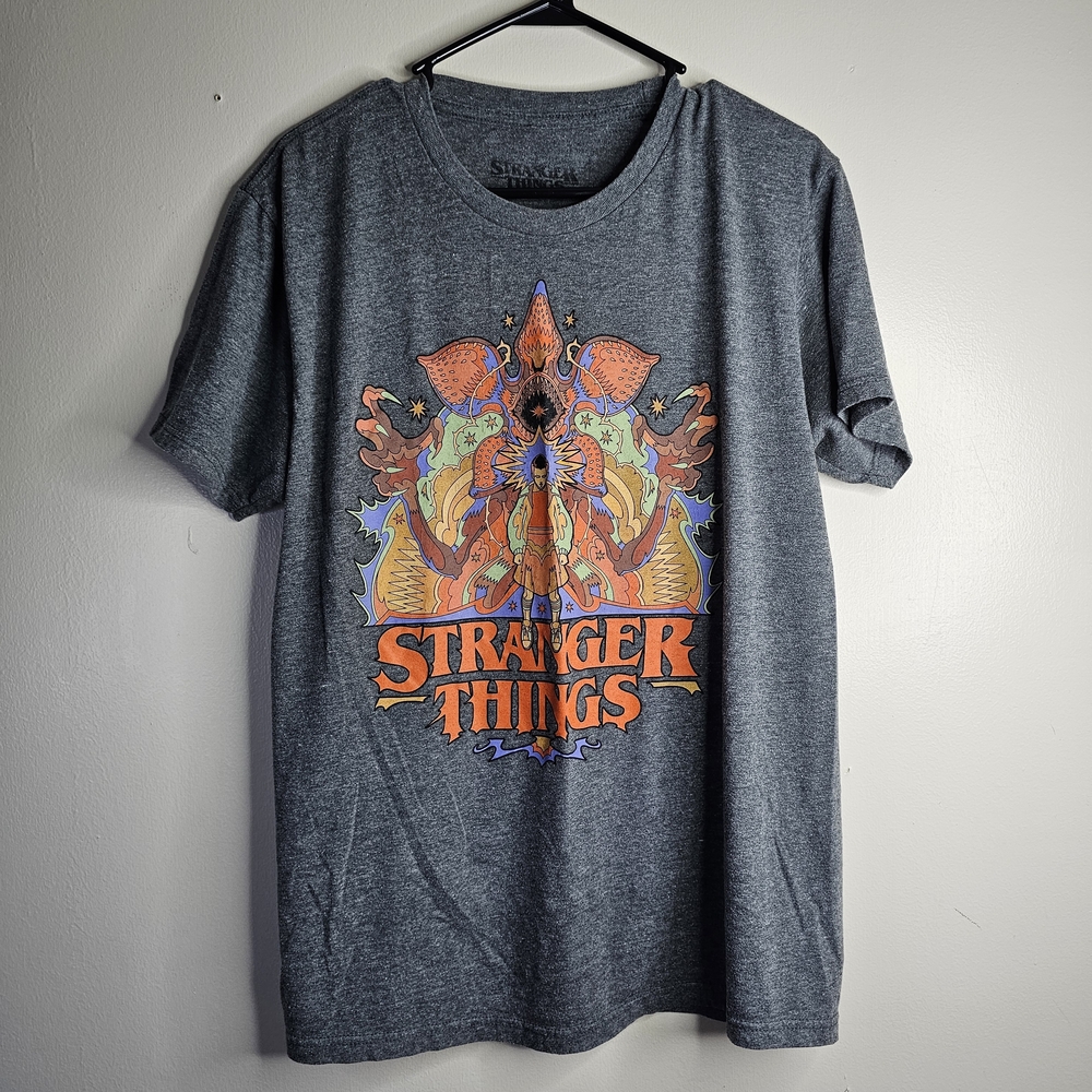 Netflix Gray 'Stranger Things' Graphic Tee with Orange Accents